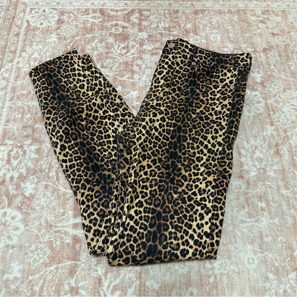 ZARA Leopard Print Skinny Jeans - Picture 2 of 9